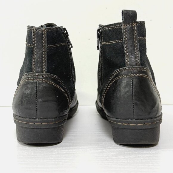 Clarks Whistle Watch Ankle Boots Sz 10 Black Leather Biker Booties 16724 - Picture 5 of 9